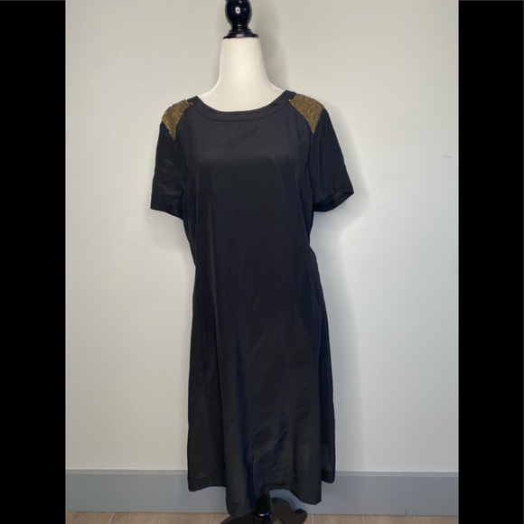 NWT Madewell 100% Silk Sequin Yoke Dress Size 10 - Picture 3 of 10